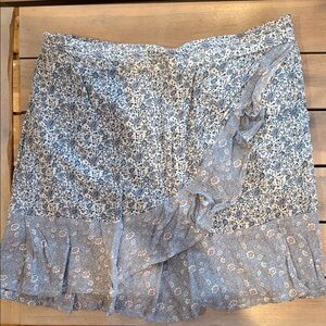 Floral Blue Midi Skirt